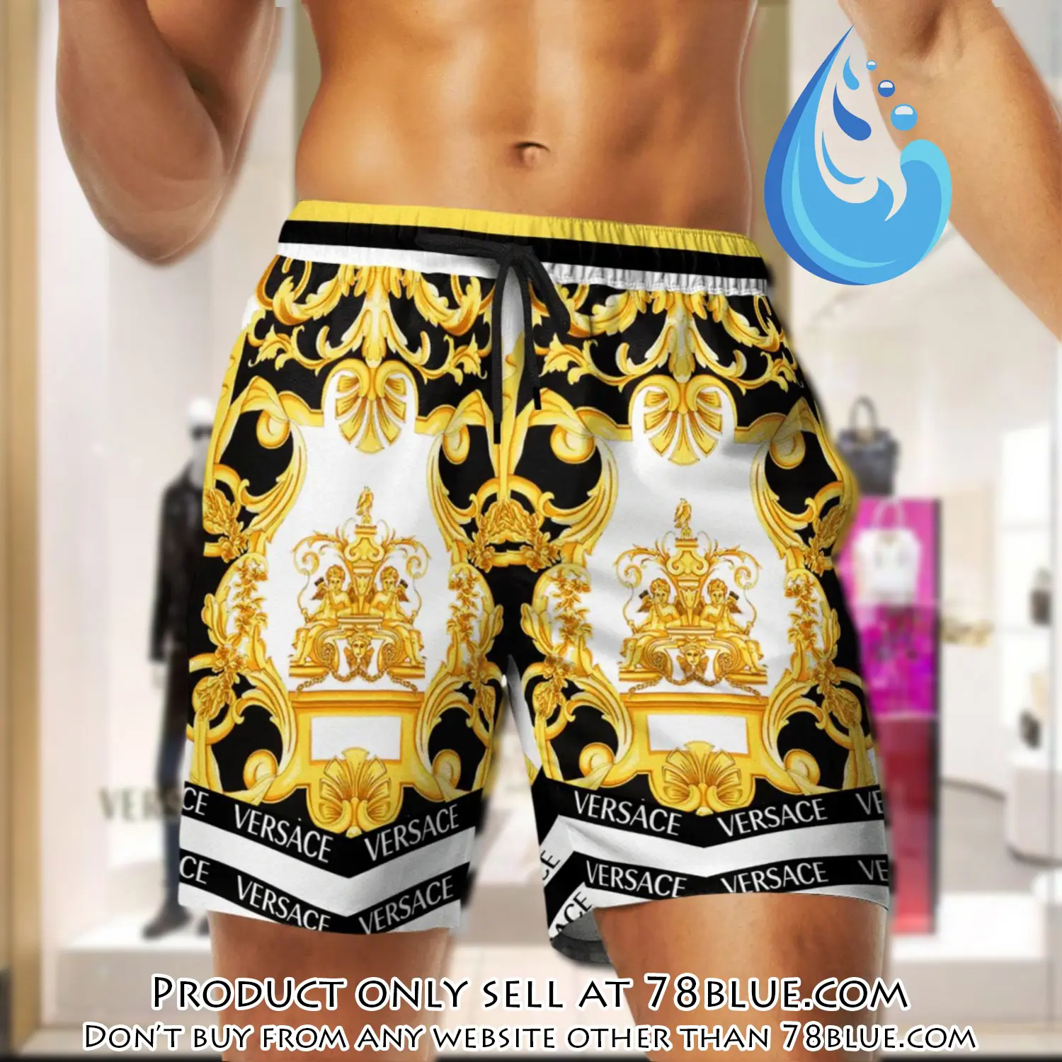 Versace golden luxury brand premium fashion shorts for men 78b0707522